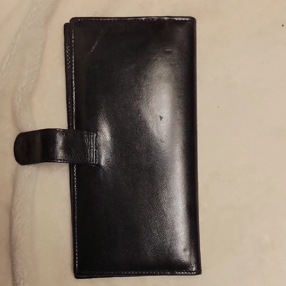 Black Leather Money Clip Wallet - Unbranded